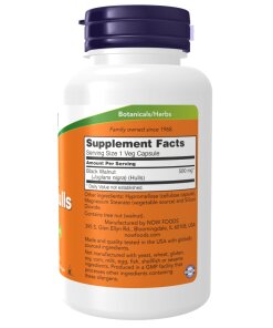 NOW Foods - Sort valnød skaller, 500mg - 100 kapsler