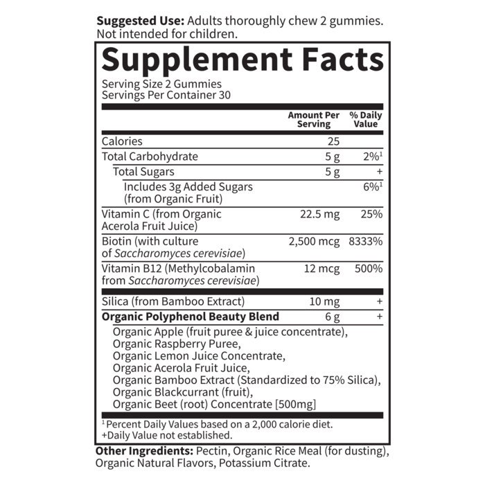 Garden of Life - Kauneuden Punajuurikarkit, Vadelma - 60 hedelmäkarkkia - Image 2