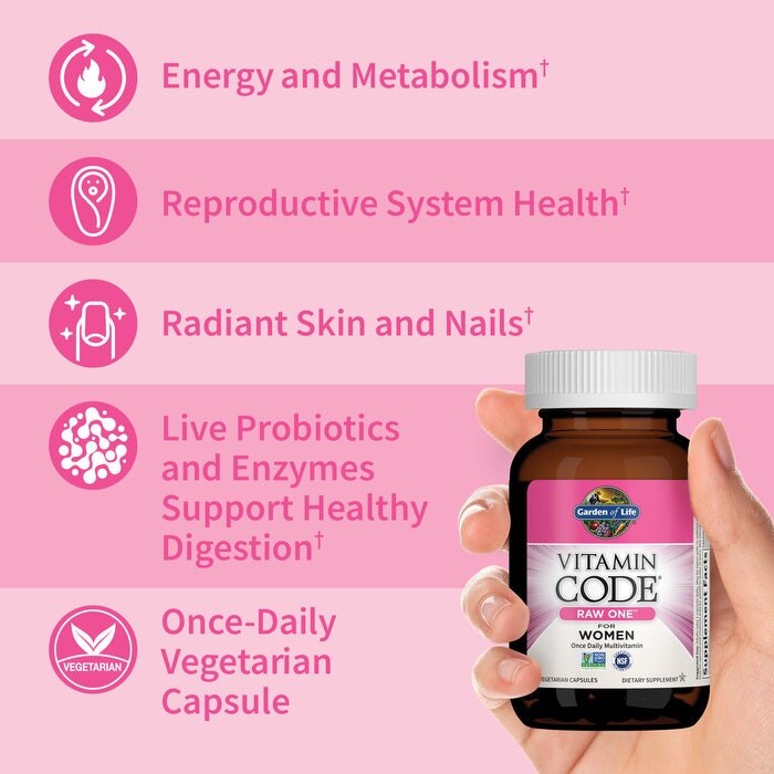 Garden of Life - Vitamin Code RAW ONE naisten vitamiinit, 75 kapselia - Image 4