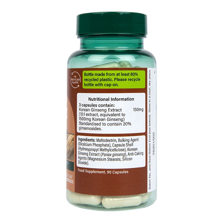 Holland & Barrett - Korean Ginseng, 1500mg, 90 kapselia - Image 3