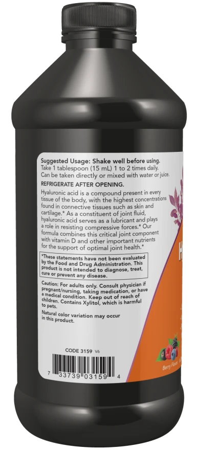 NOW Foods - Nestemäinen hyaluronihappo, 473 ml - Image 3
