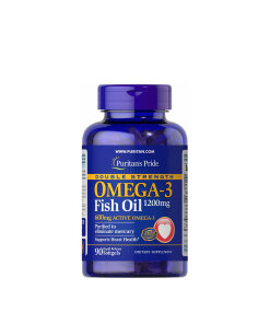 Puritans Pride Double Strength Omega-3 Fish Oil (90 Softgels)